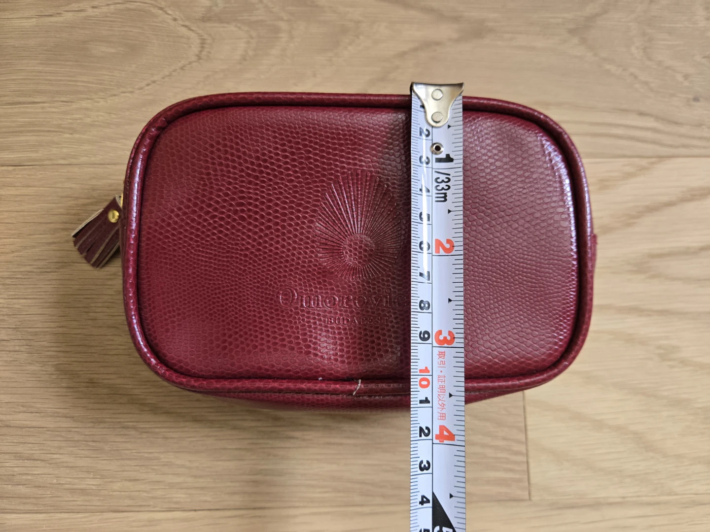 Burgundy Red Makeup Pouch Cosmetic Bag Omorovicza - photo 3