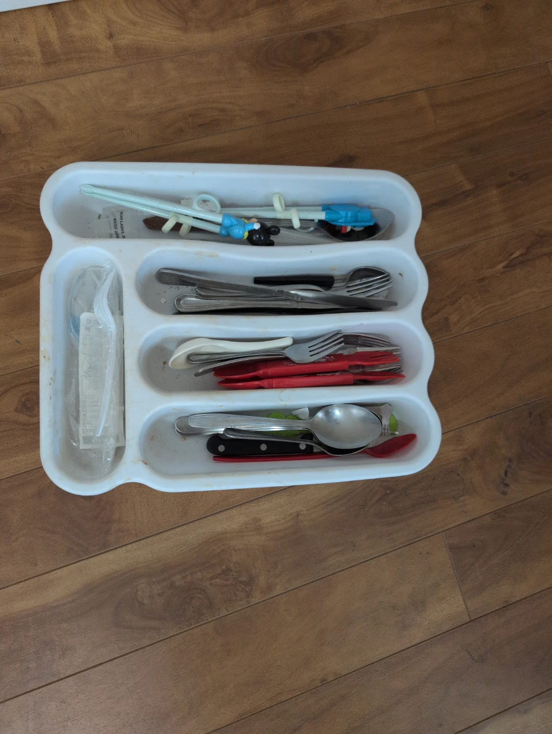 Cutlery Organizer with Assorted Utensils and Chopsticks