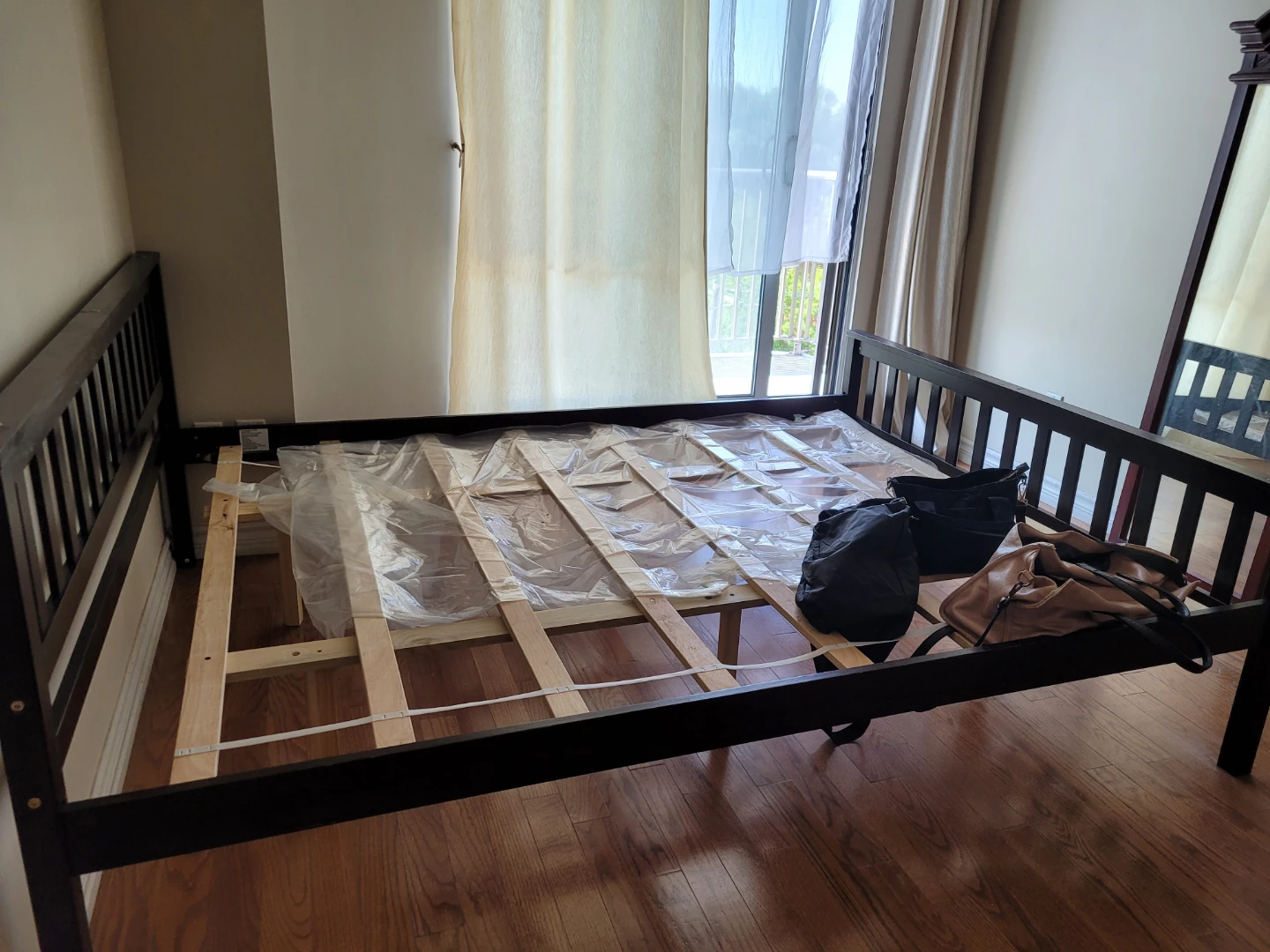 Dark Wood queen sized Bed Frame