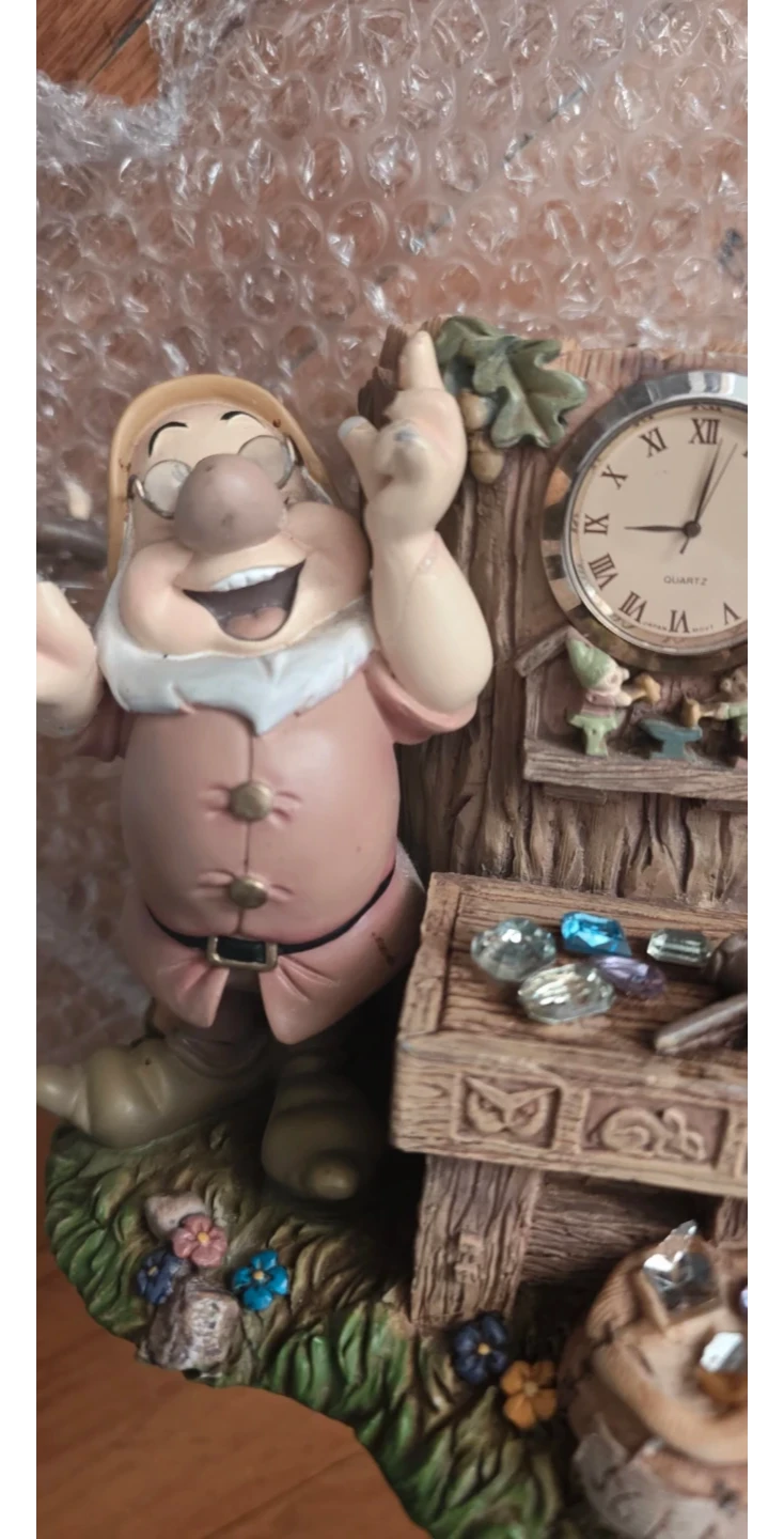Disney Snow White Grumpy Dwarf Clock Figurine