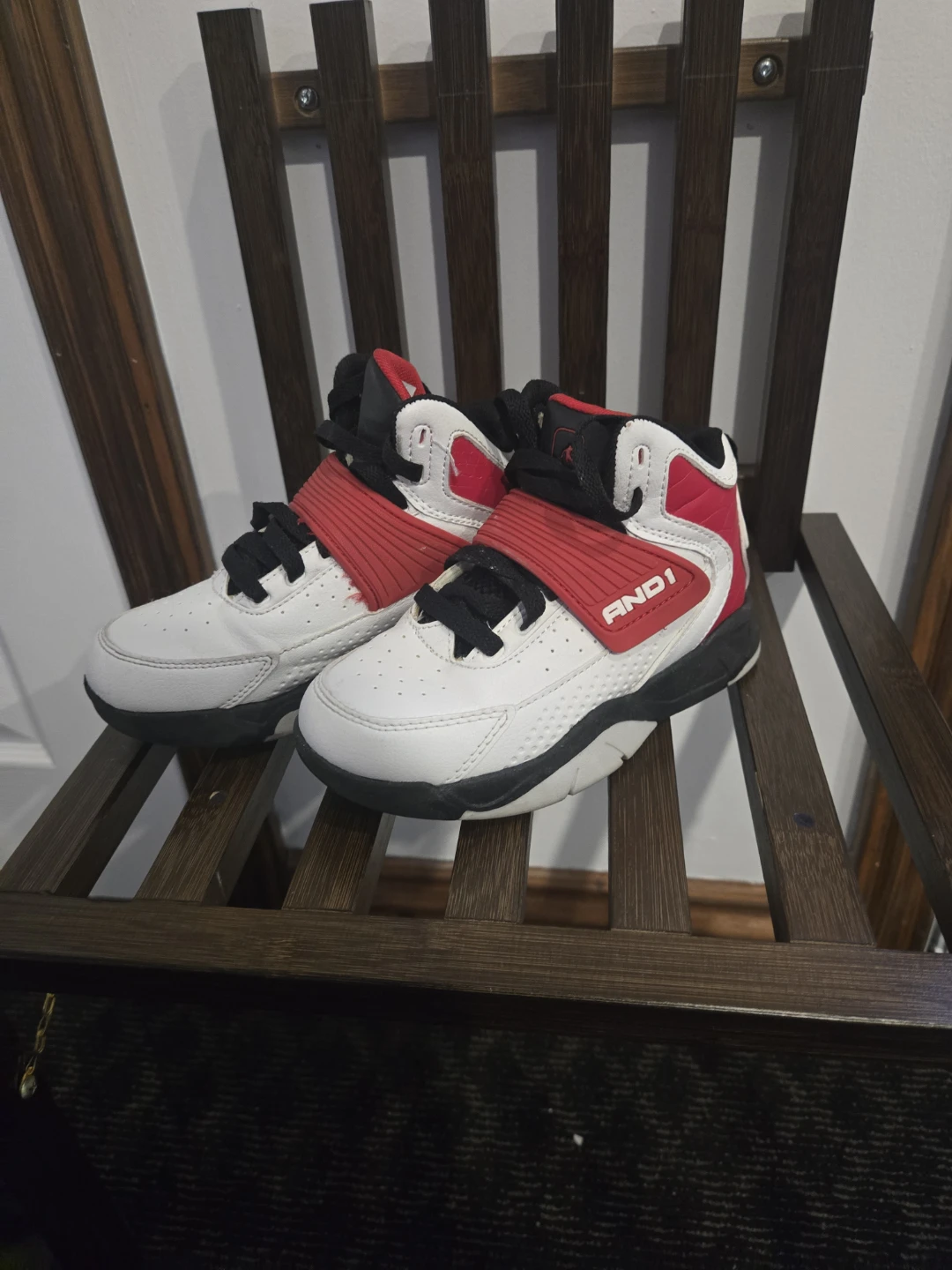 AND1 Basketball Shoes White Red Black