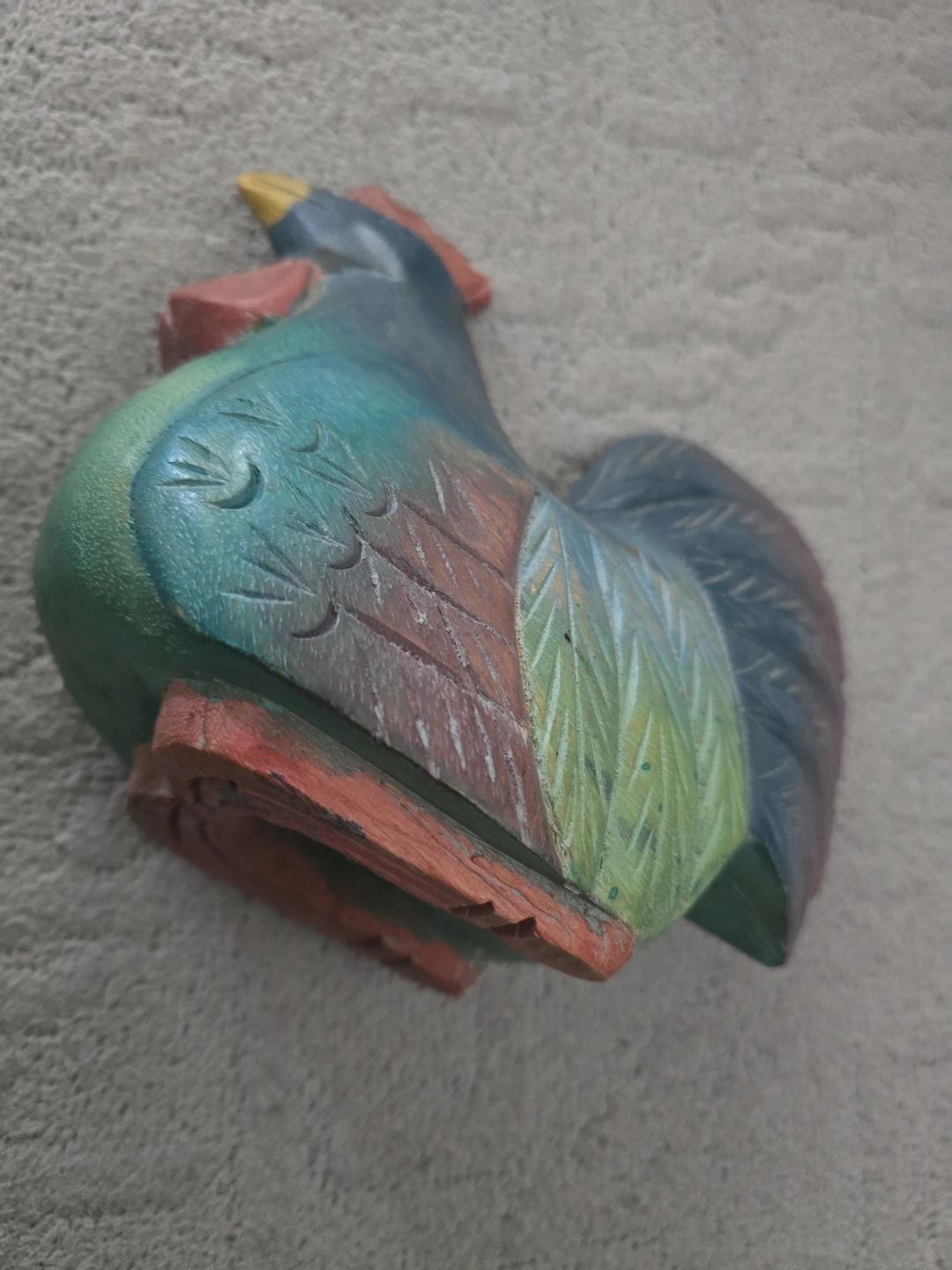 Hand-carved wooden rooster decoration Lucky - photo 3
