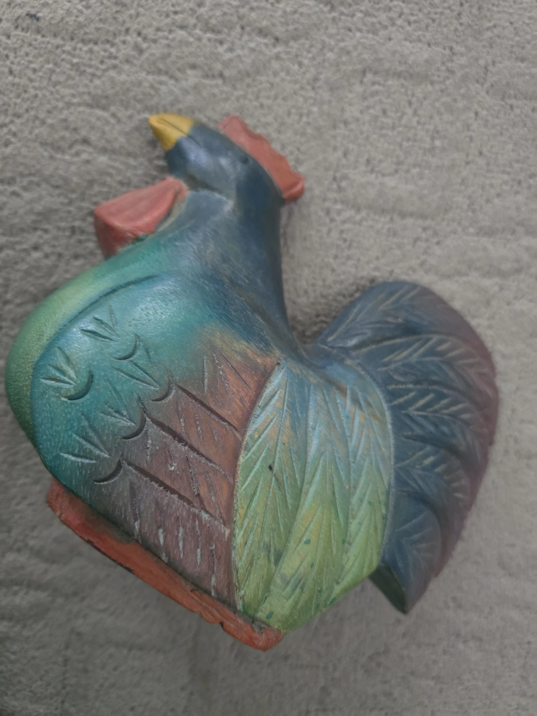 Hand-carved wooden rooster decoration Lucky - photo 4