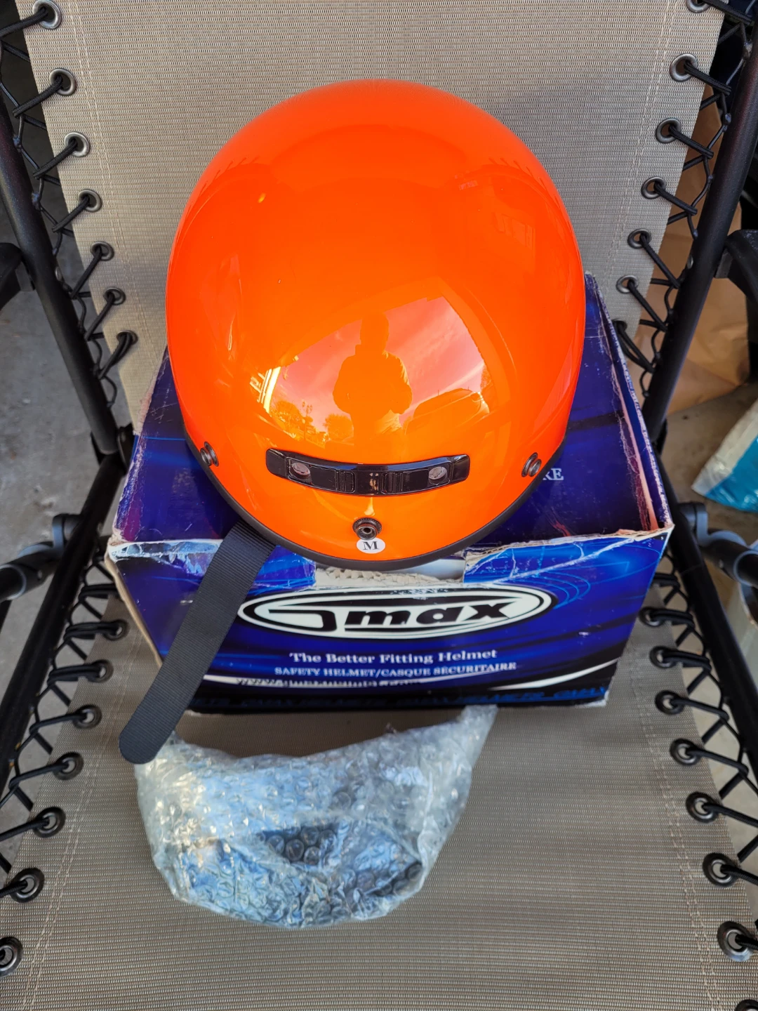 GMAX Orange Motorcycle Helmet size medium