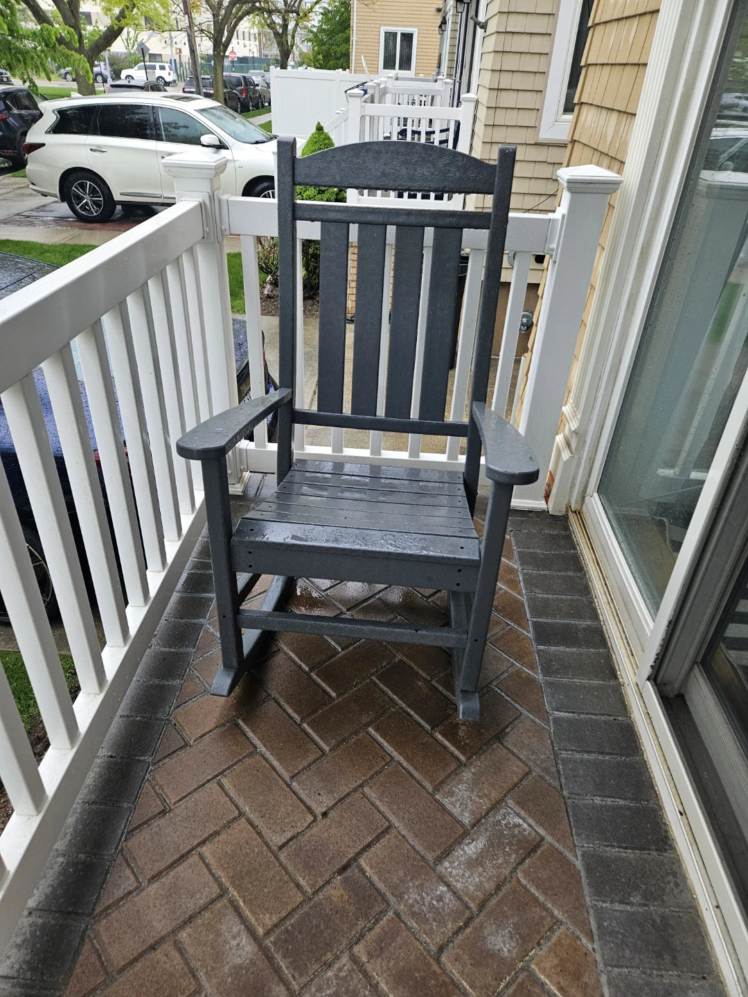 Dark Gray Plastic Rocking Chair