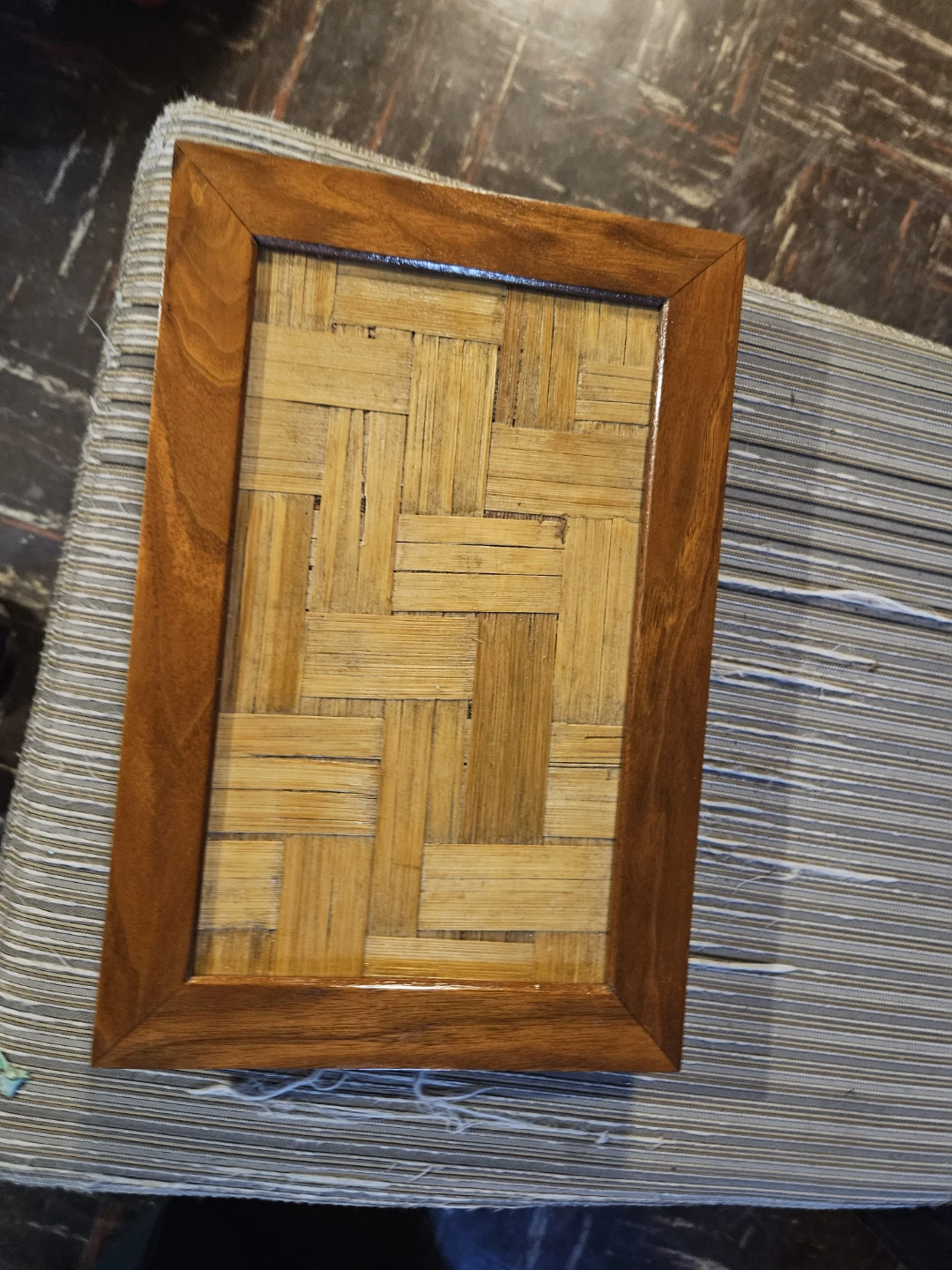 Wooden Framed Bamboo Tray - photo 2