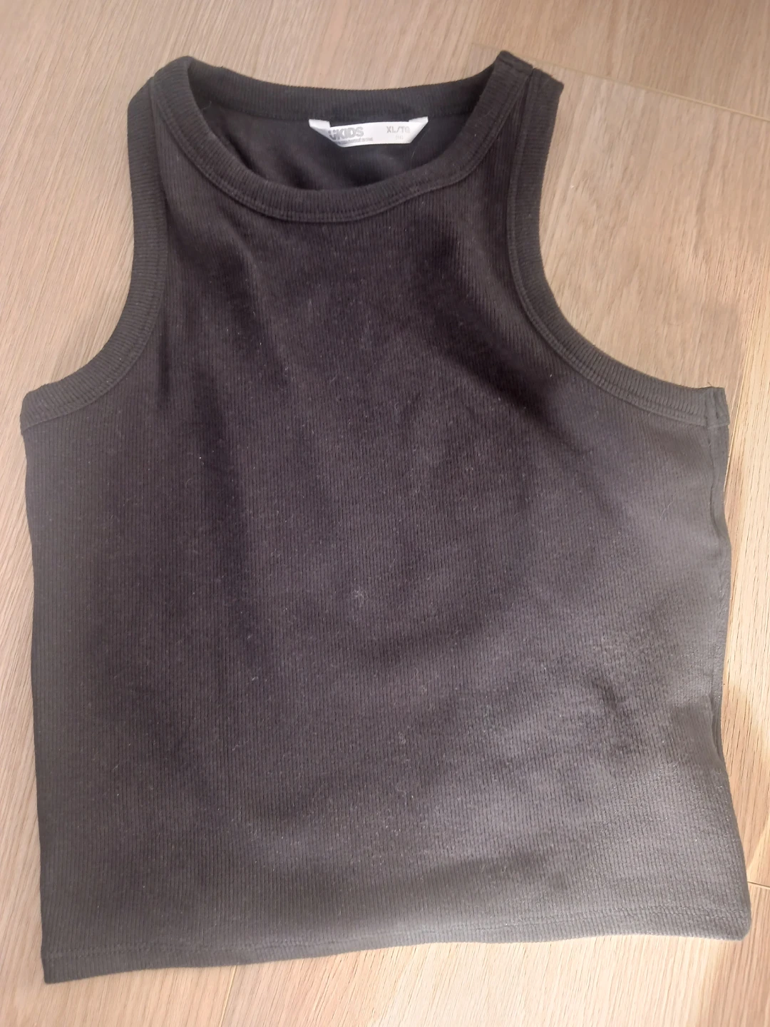 Black Ribbed Tank Top - Size XL