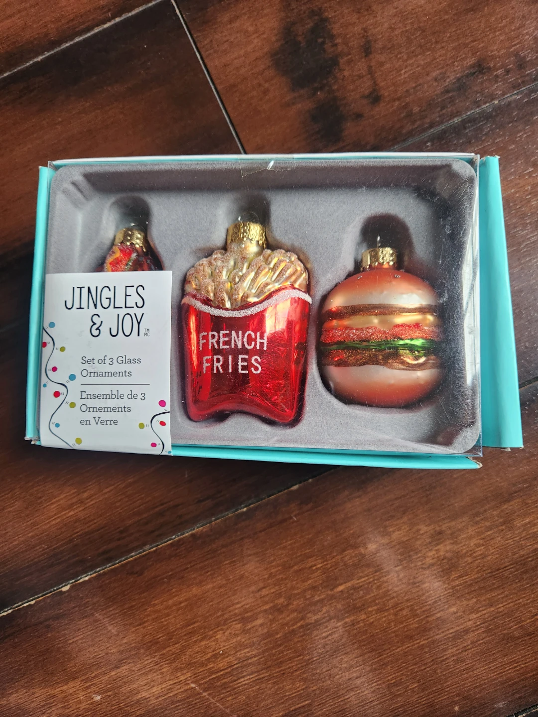 Jingles & Joy Set of 3 Glass Food Ornaments