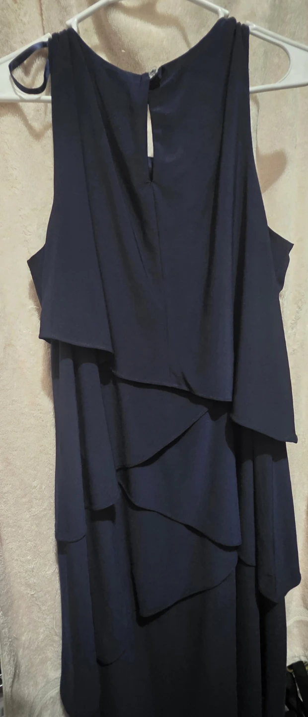 S.L. Fashions Navy Blue Tiered Dress Size 16W
