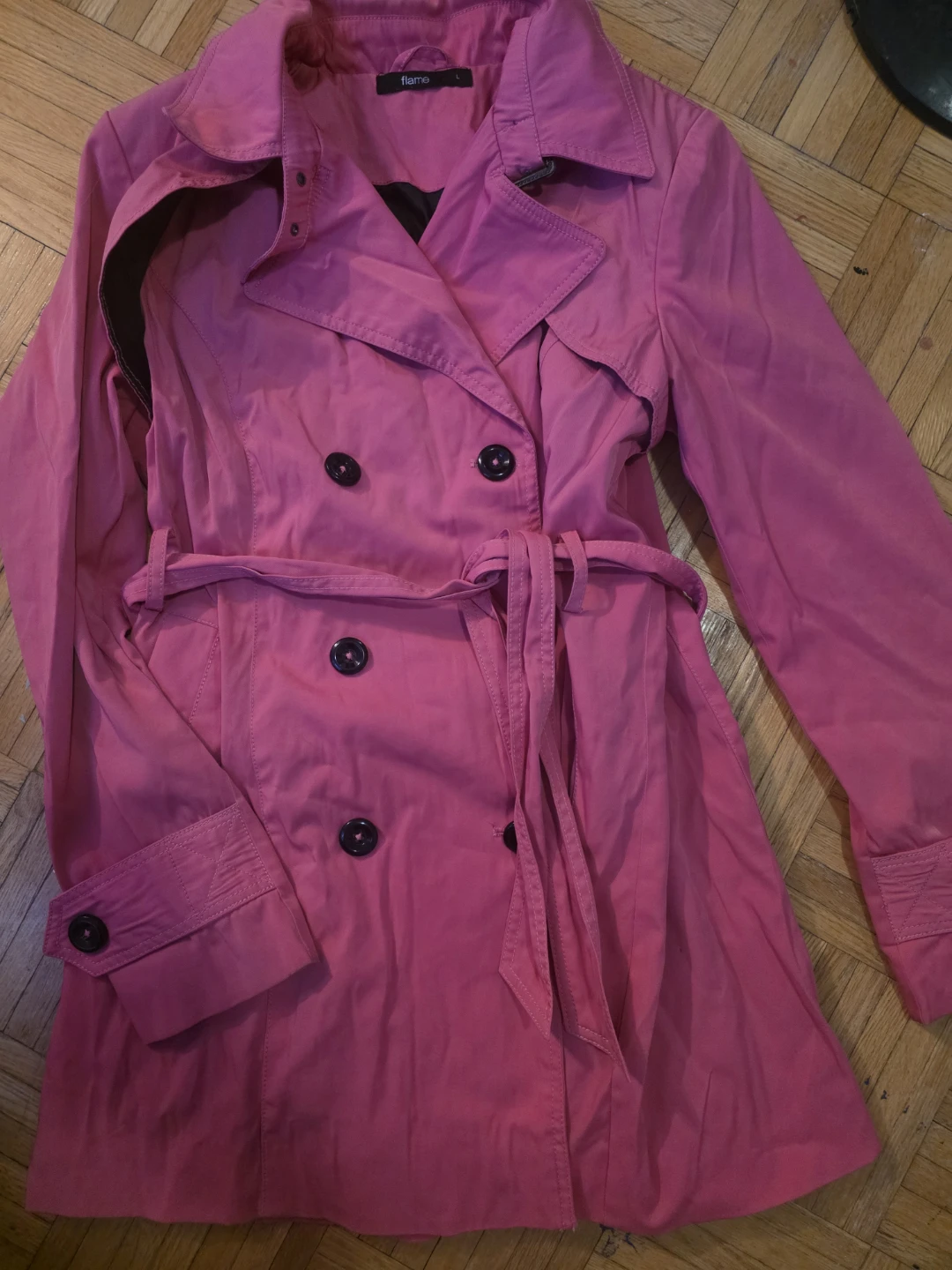 Flame Pink Trench Coat Size L