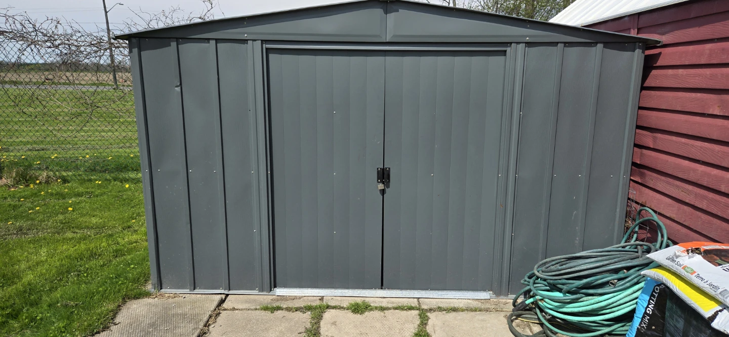 Grey Metal Storage Shed - photo 3