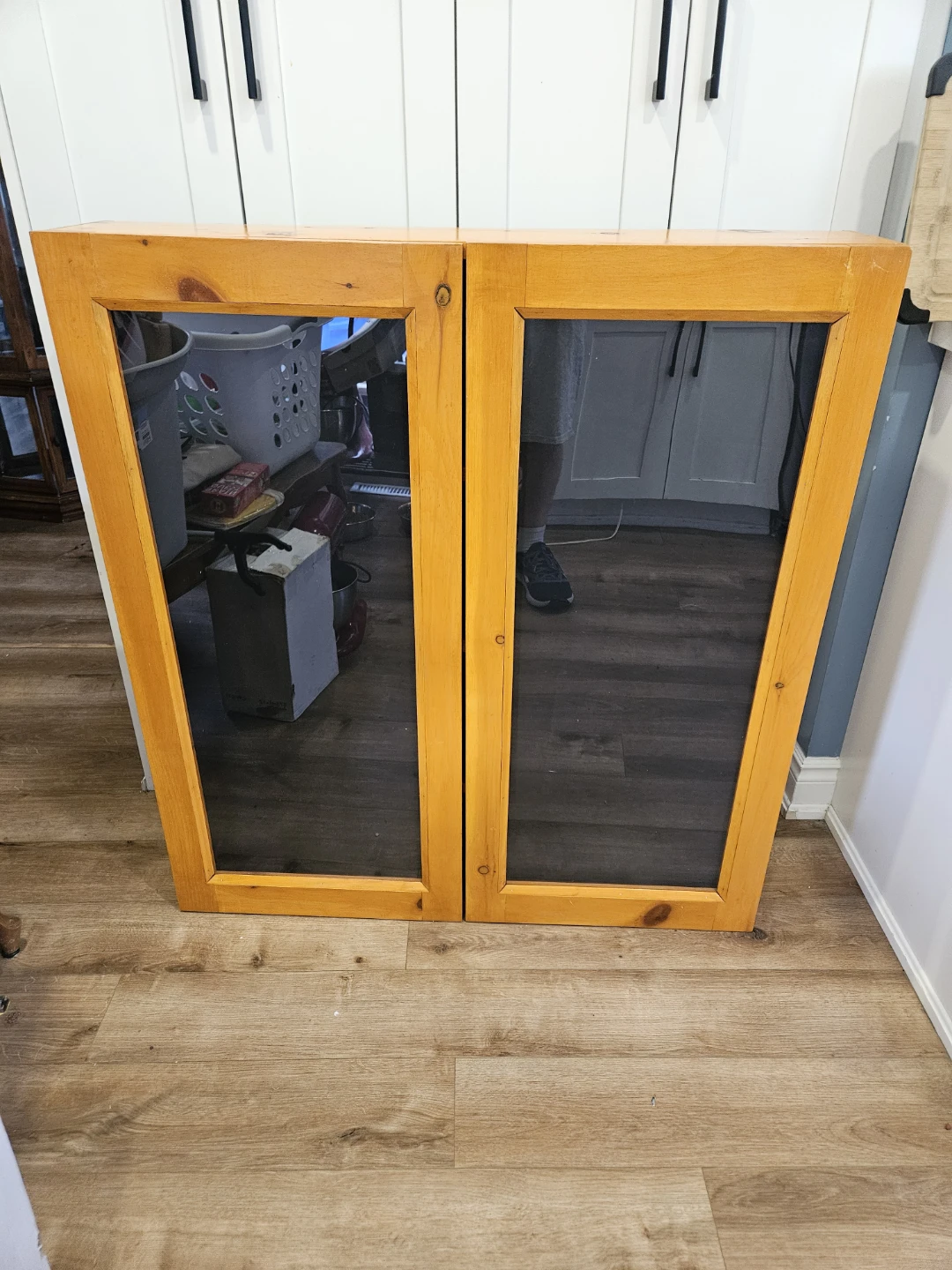 Vintage Handmade Light-Up Display Cabinet – Solid Wood
