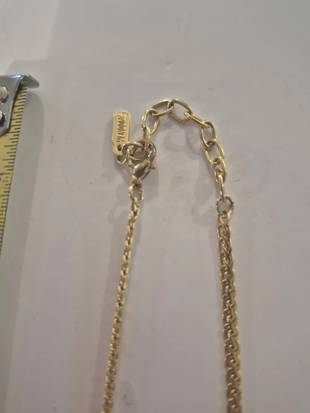 Monet Gold Tone Necklace with Green and Clear Stones - photo 3