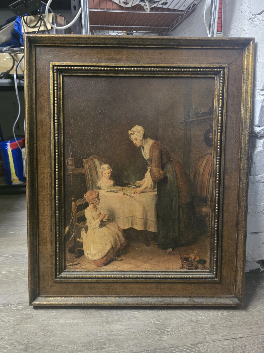 Framed Vintage Print of Mother and Children