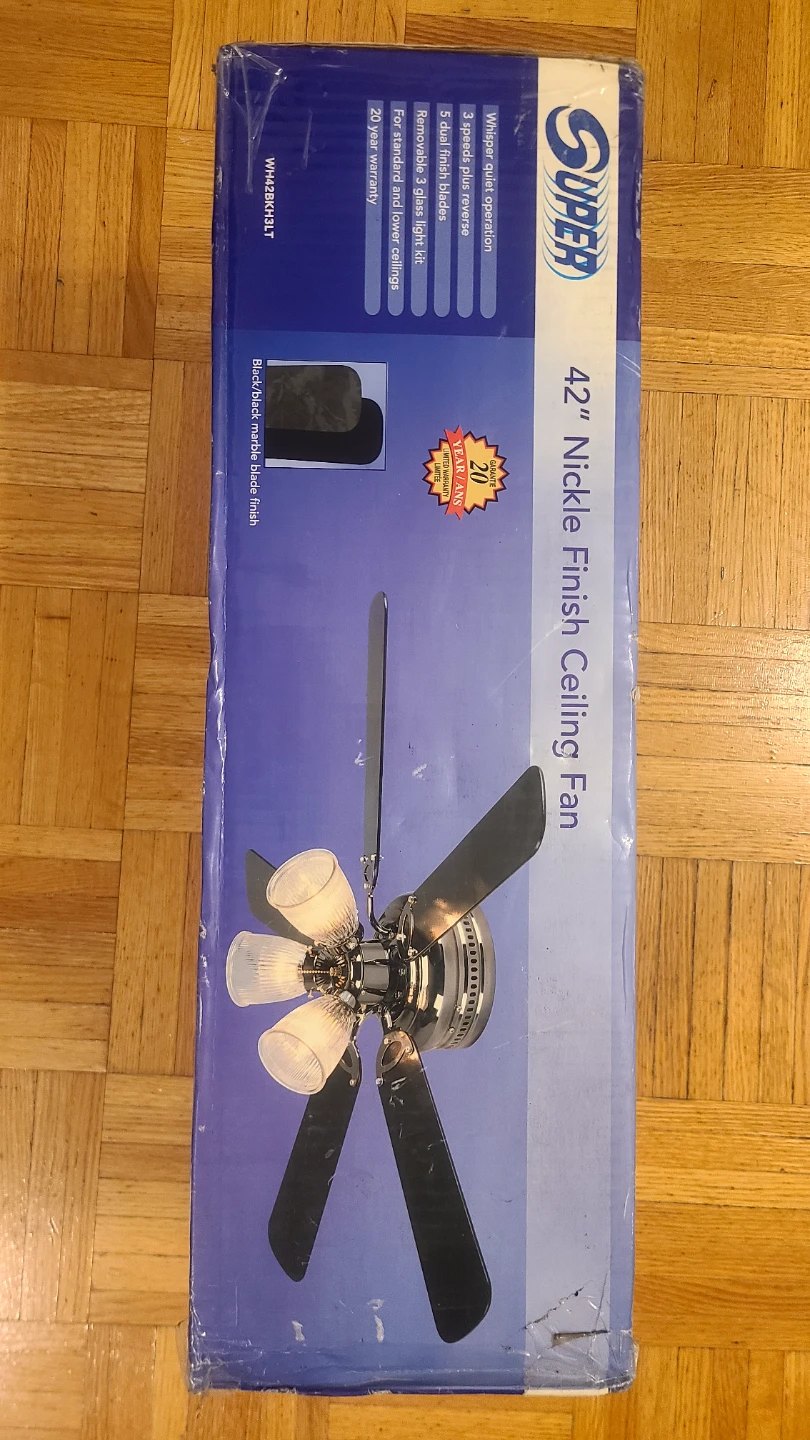 Super 42" Nickle Finish Ceiling Fan