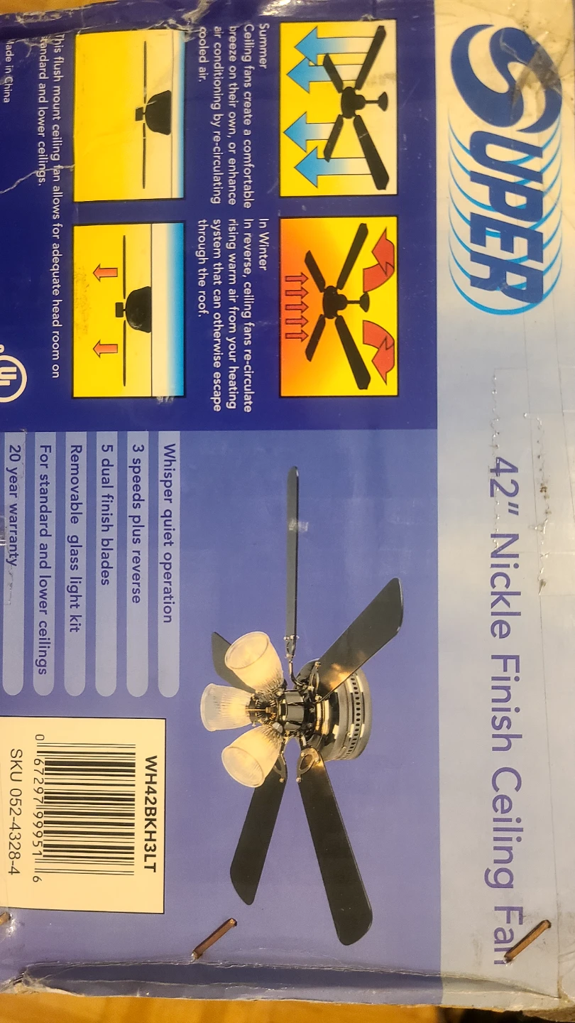 Super 42" Nickle Finish Ceiling Fan - photo 4