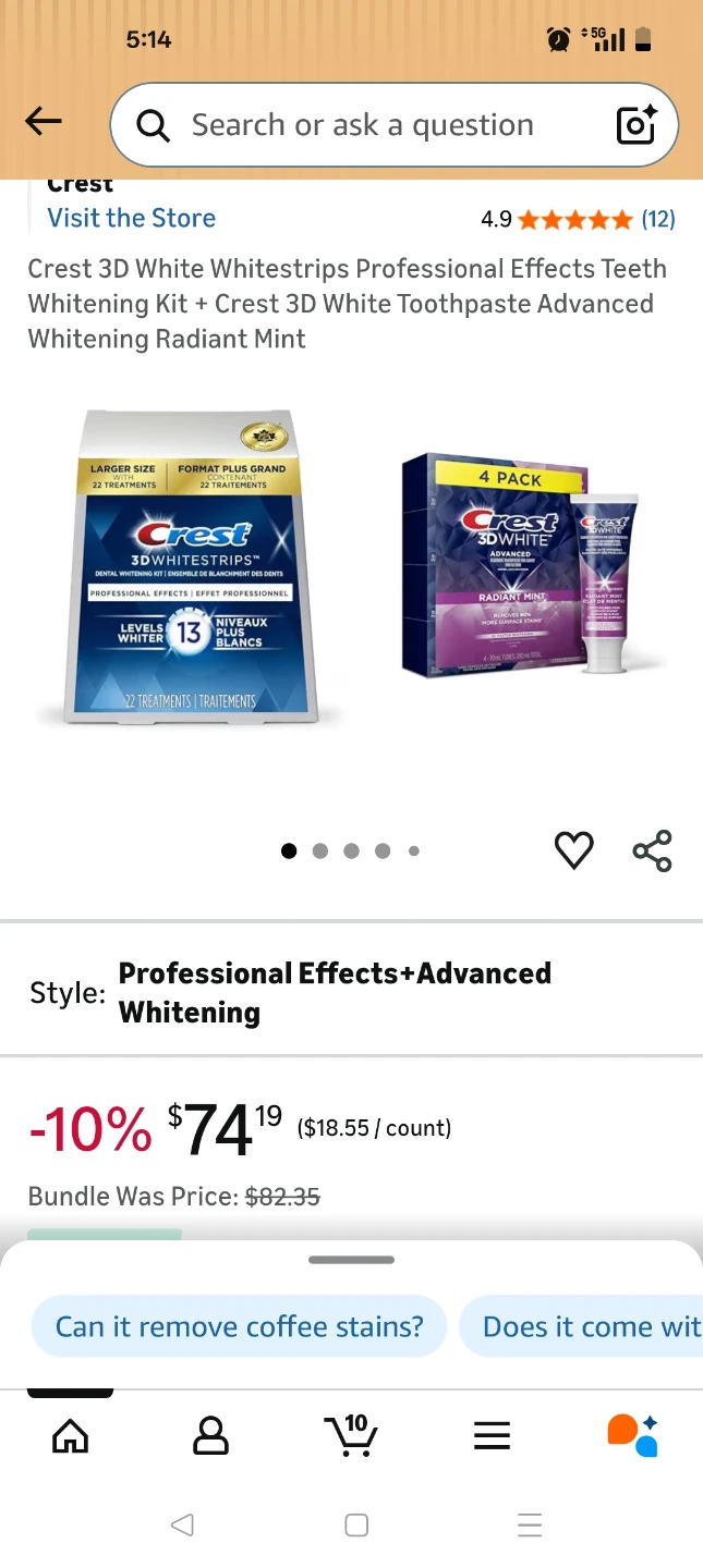Crest 3D White Teeth Whitening Kit