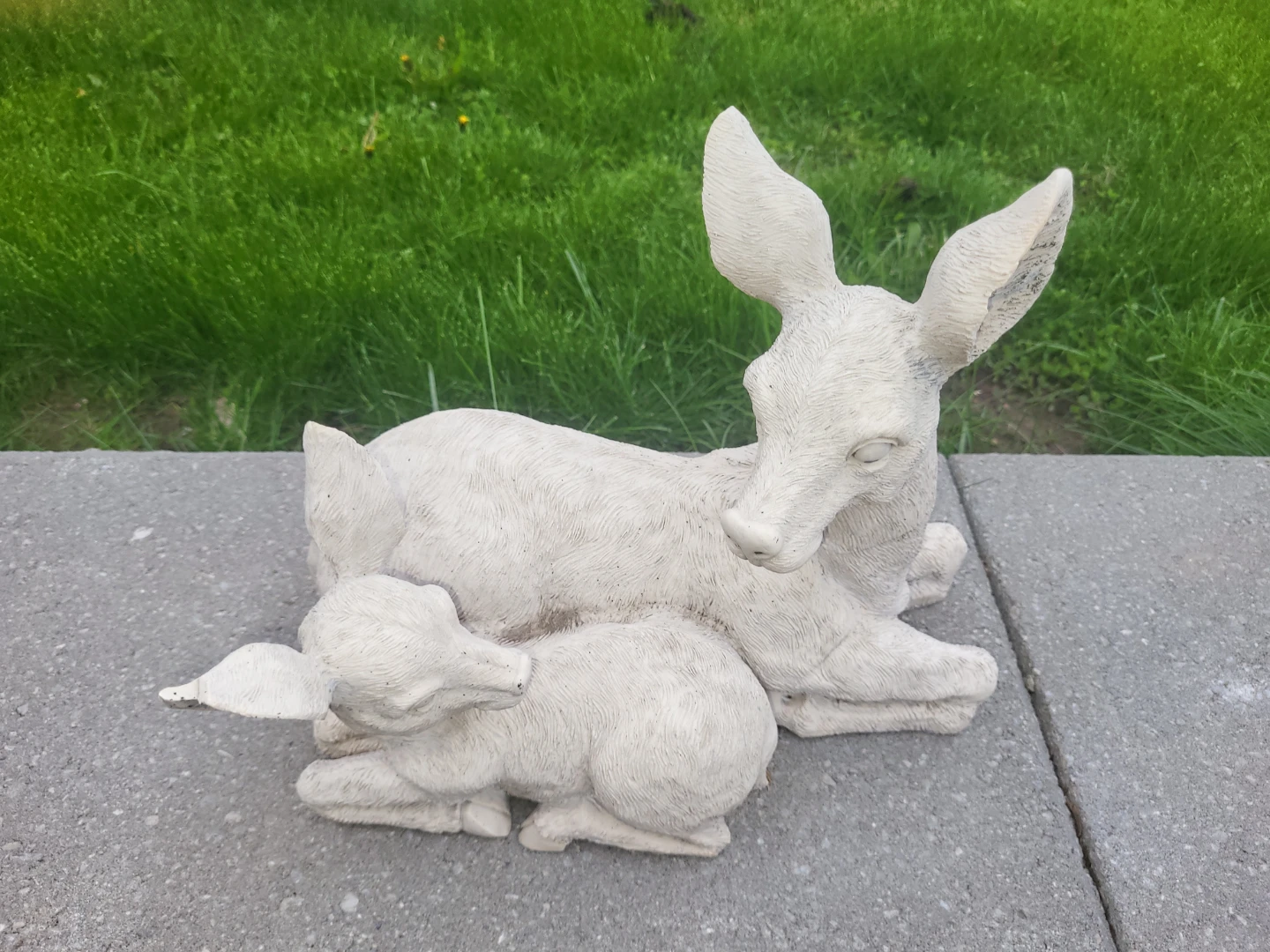 White Deer Fawn Garden Statue