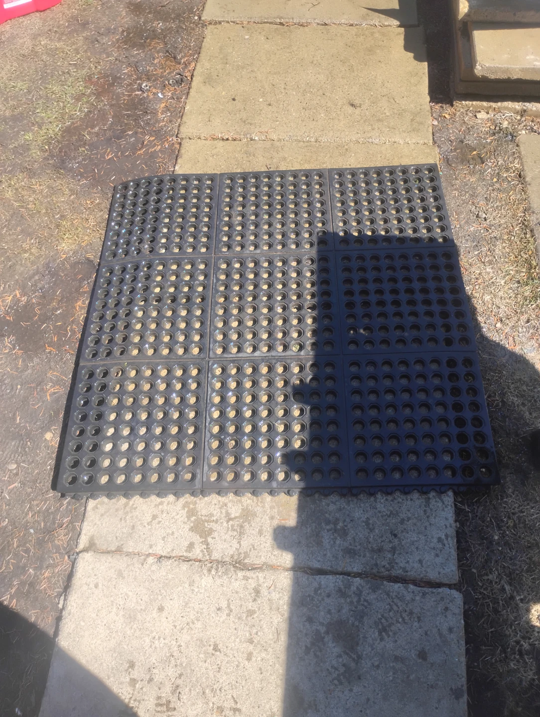 Set of 2 Black Rubber Interlocking Floor Mats - photo 2