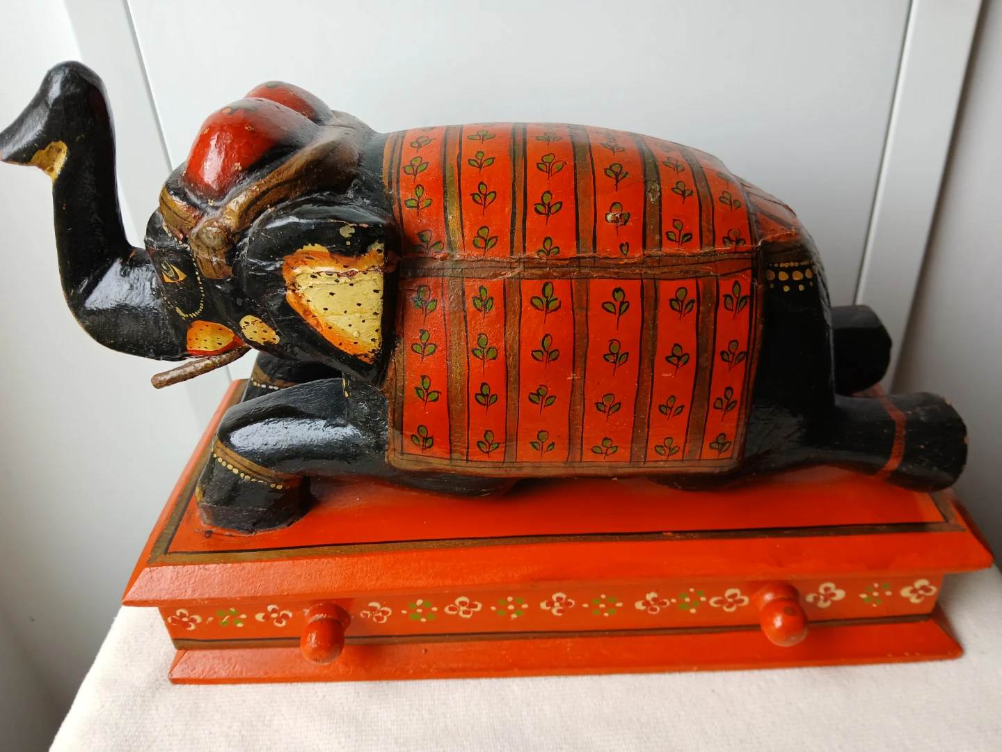 Hand-painted Elephant Trinket Box. Firm price.