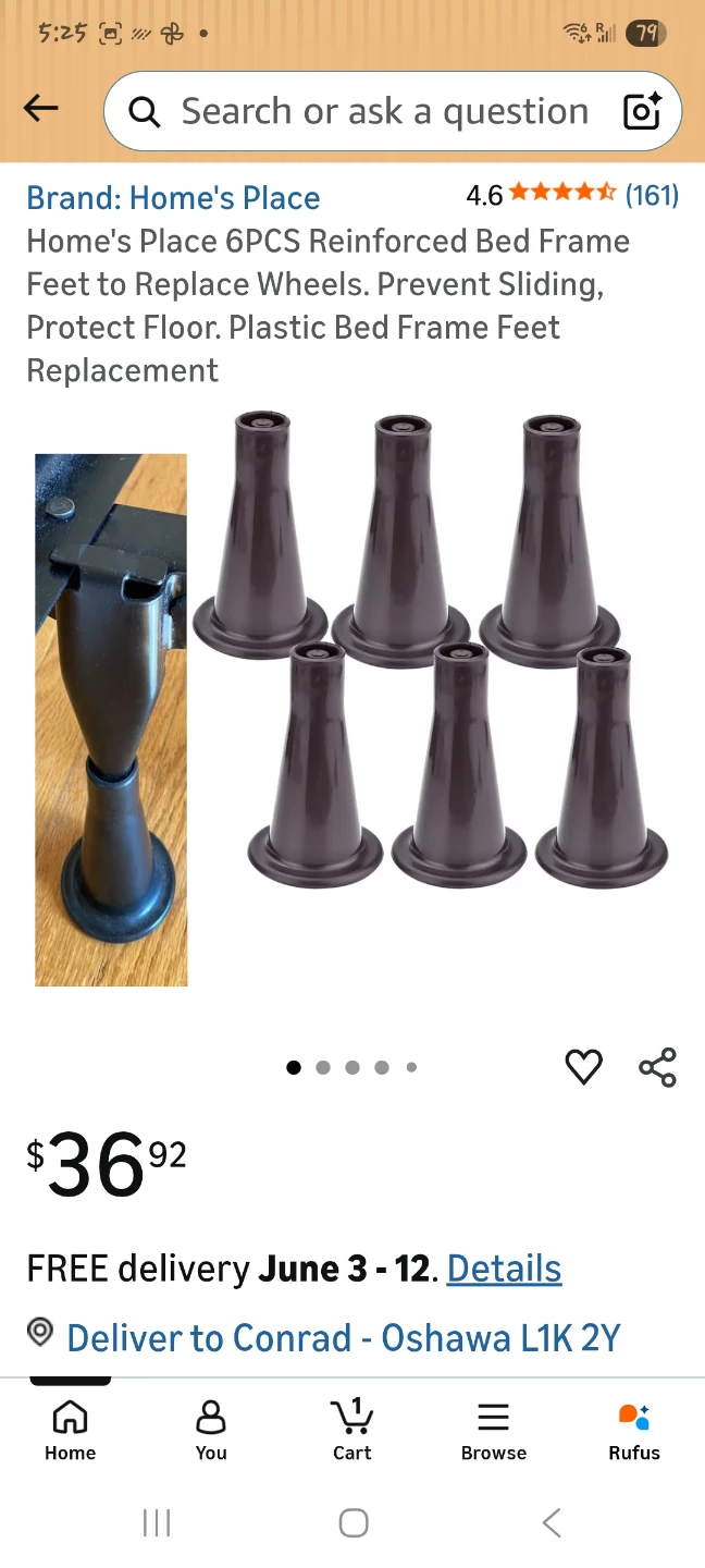 Heavy Duty Bed Frame Feet (6 PCs)
