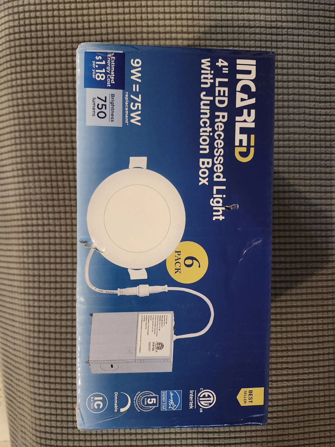 INCARLED 4" LED Recessed Light with Junction Box (6 Pack)