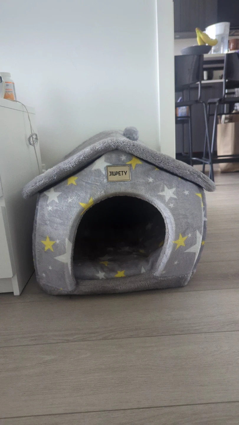 Jiupty Grey Star Cat/Dog House - Large