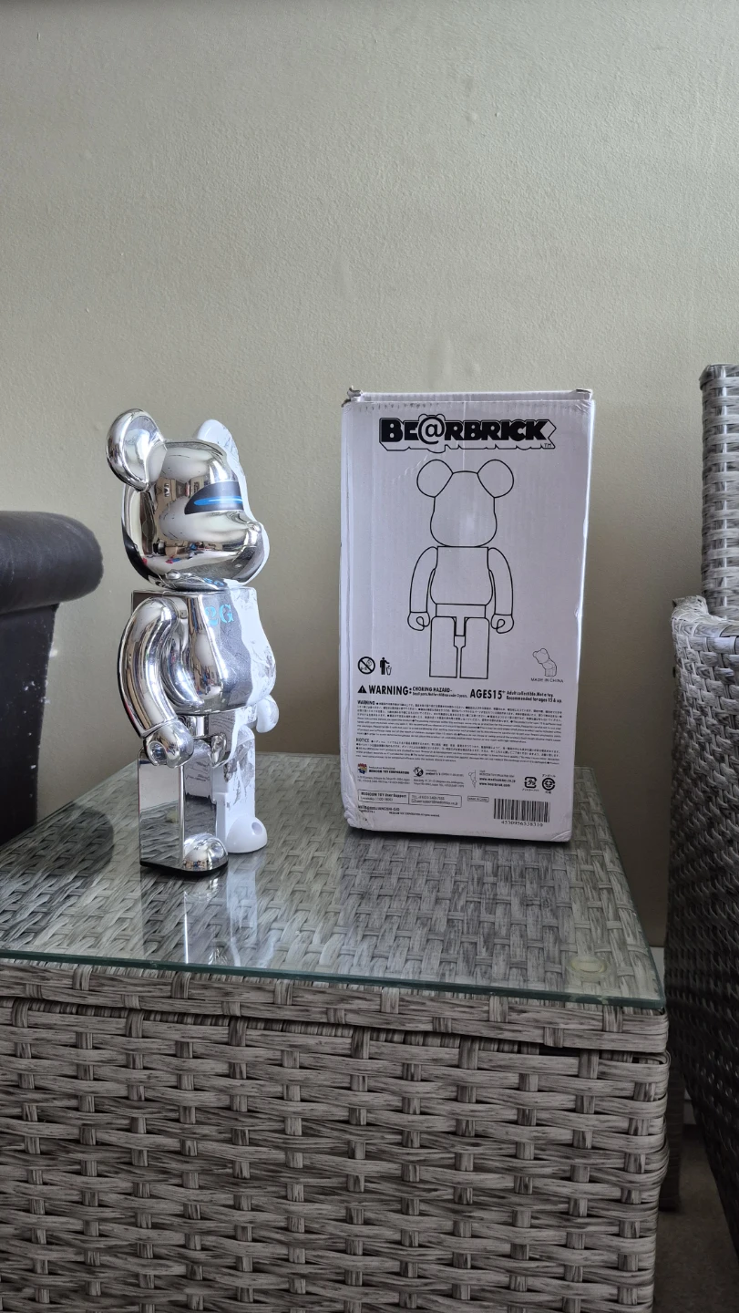 BE@RBRICK Sorayama x Arsham 2G 400% Chrome Silver Replica - photo 4