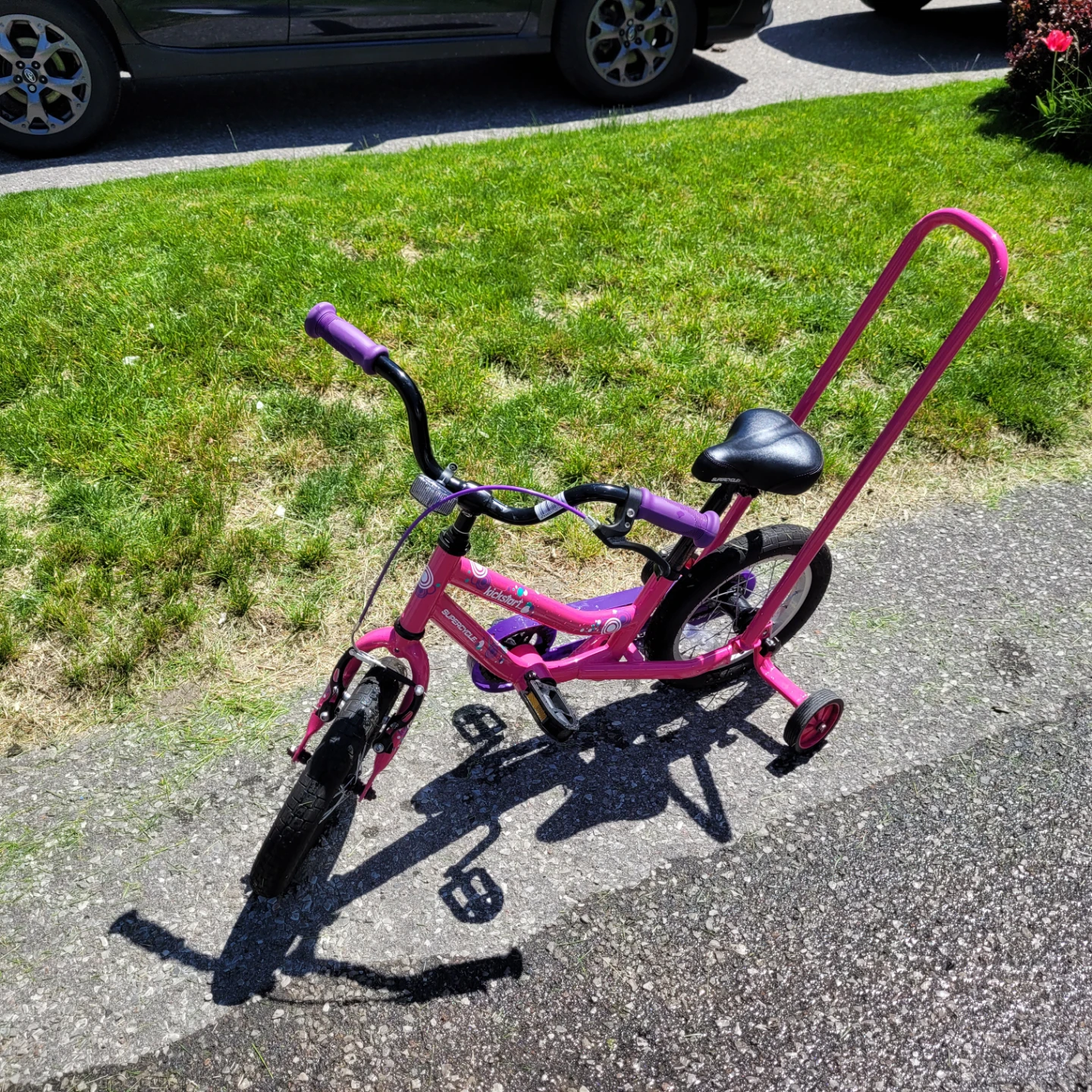 Kids Pink Kickstart Training Bike