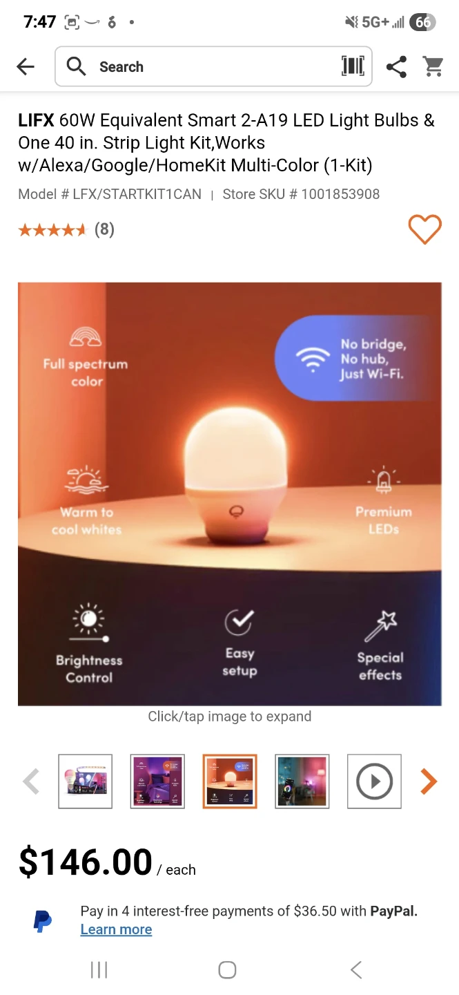 LIFX 60W Smart LED Light Bulbs Strip Light Kit - photo 4