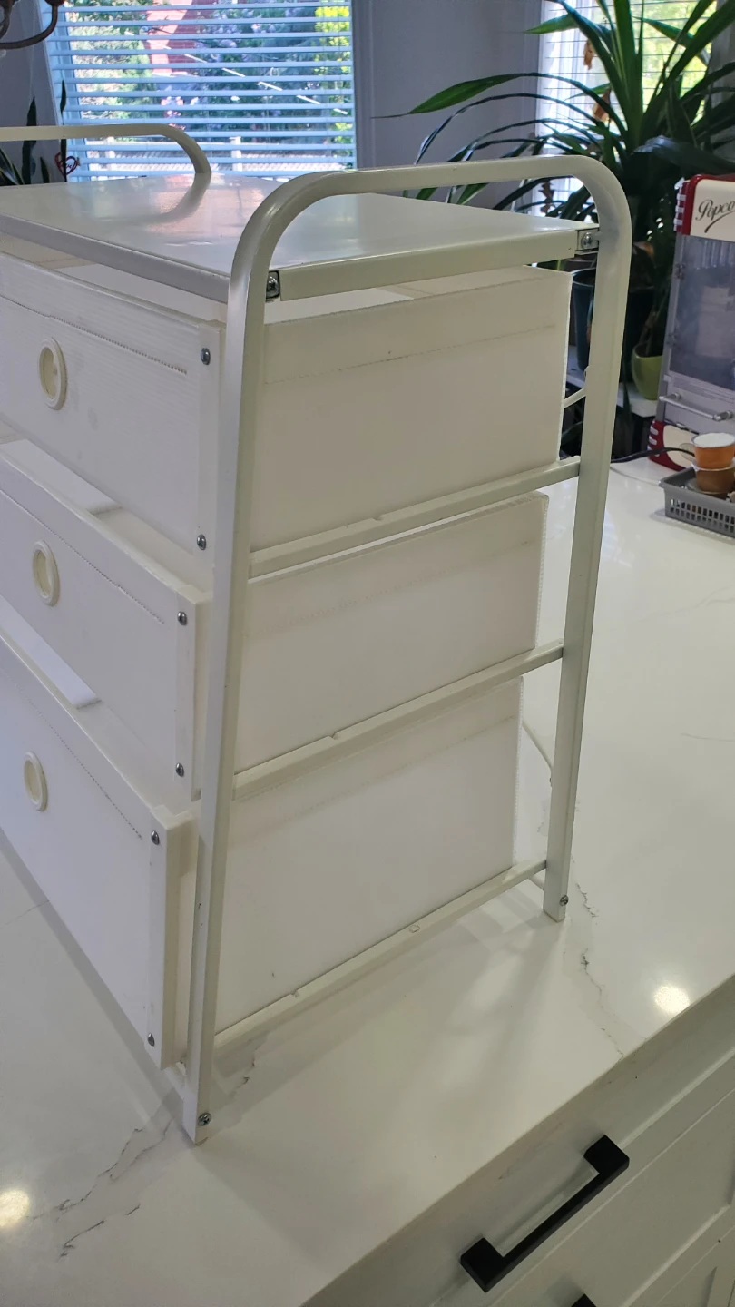 White 3-Drawer Storage Cart - photo 2
