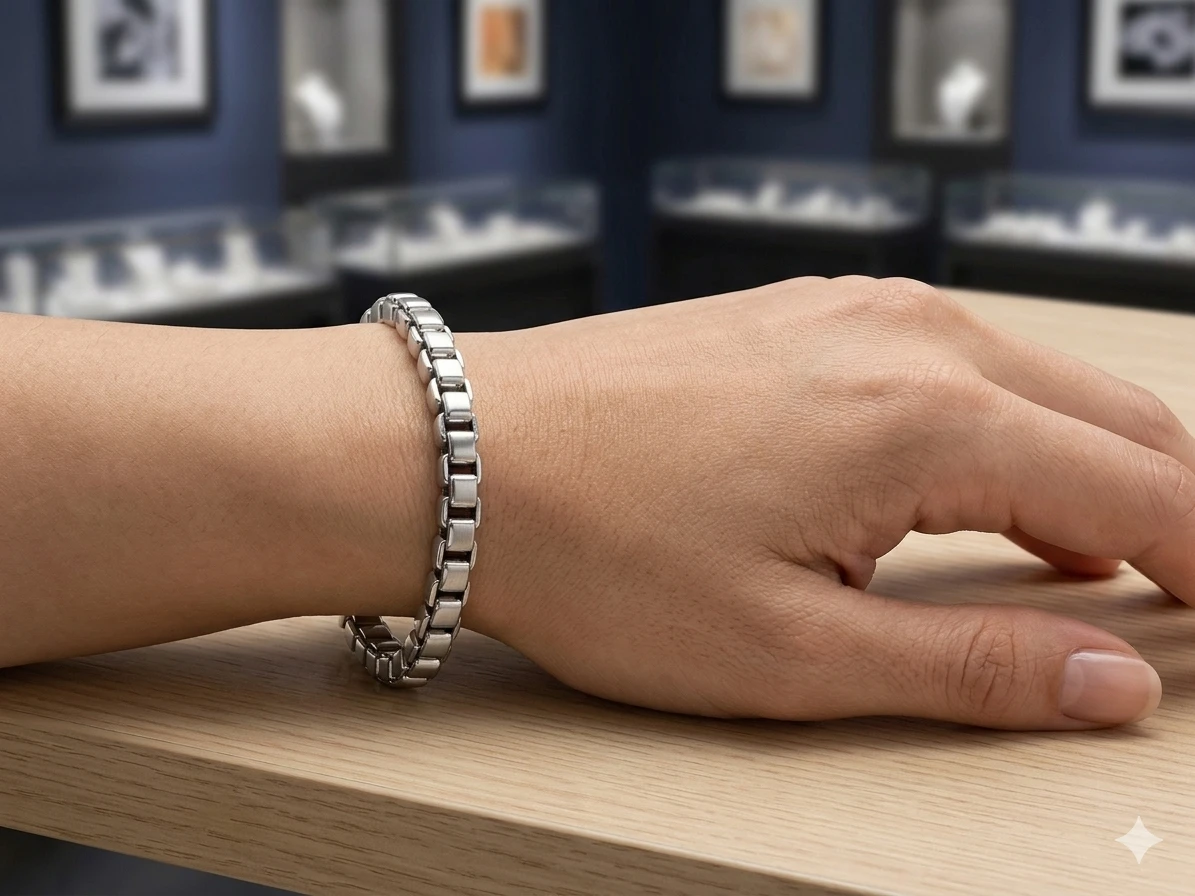 Stainless Steel Venetian Chain Bracelet - photo 2