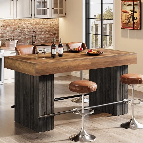 Rustic Wood Bar Table