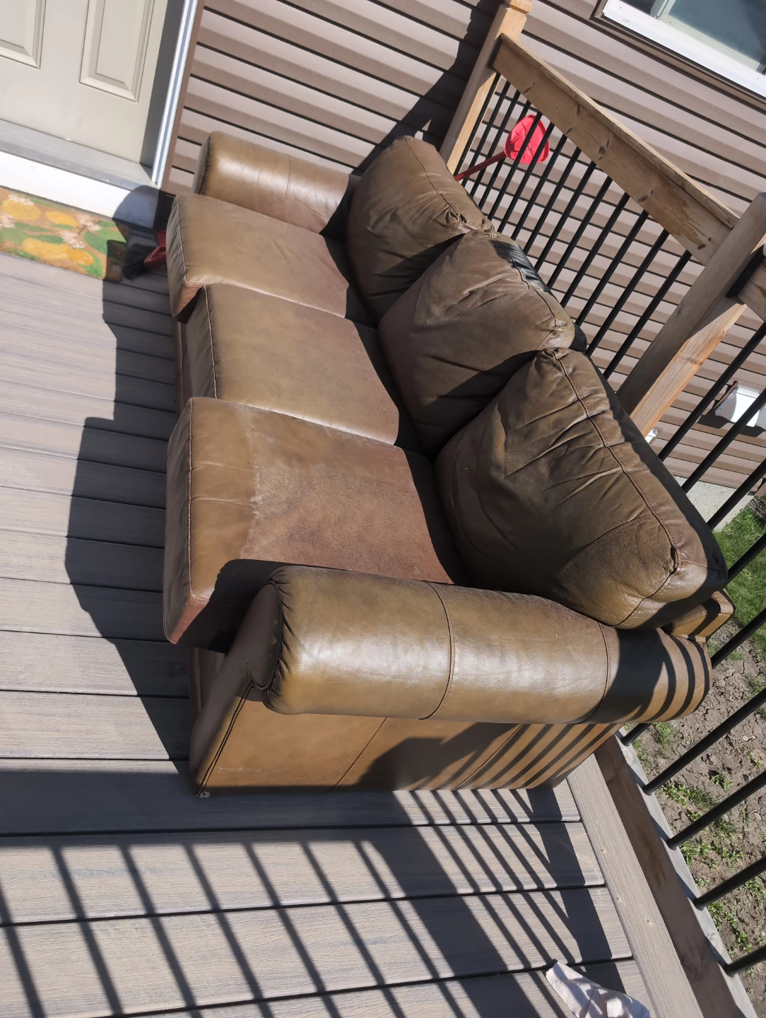 Brown Leather Sofa - photo 2