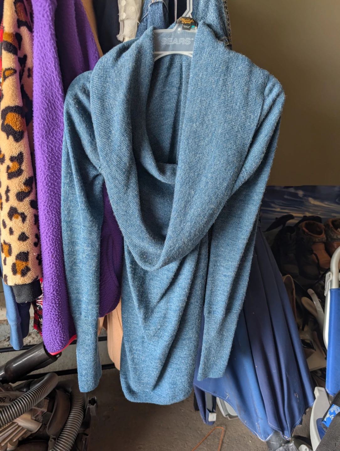 Yalula Blue Cowl Neck Sweater