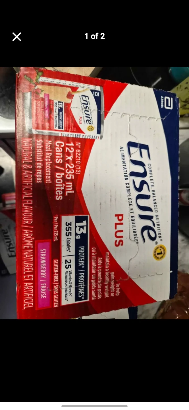 Ensure Plus Strawberry Meal Replacement 12 x 235ml Cans