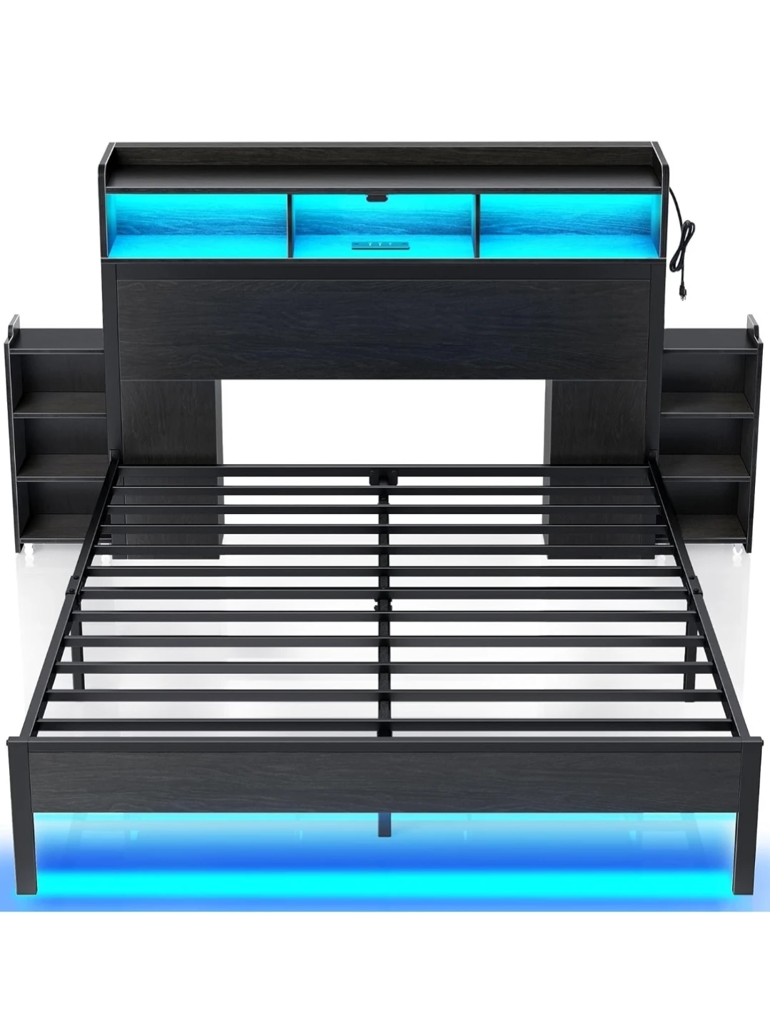 MOVING SALE- Queen Size LED Bed Frame with Storage