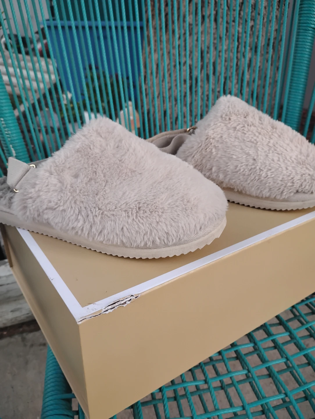 Michael Kors Fuzzy Slippers with Box