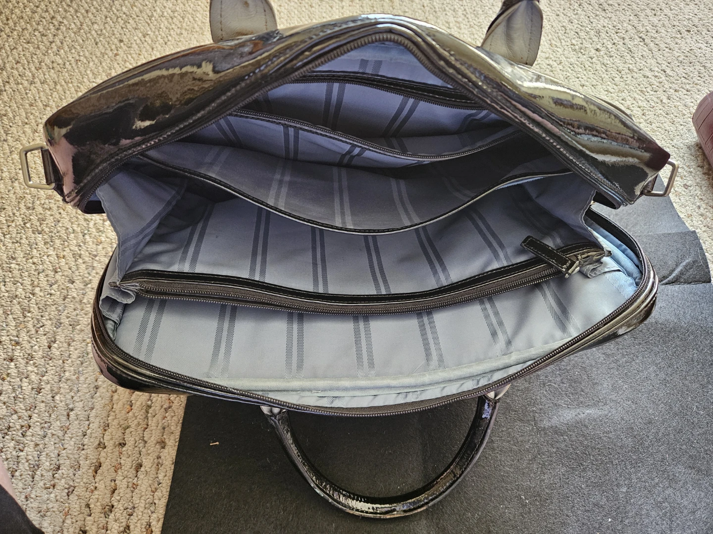 Tumi Black Patent Leather Laptop Bag - photo 3