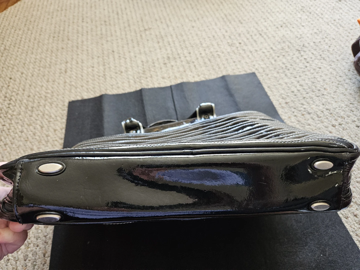 Tumi Black Patent Leather Laptop Bag - photo 4