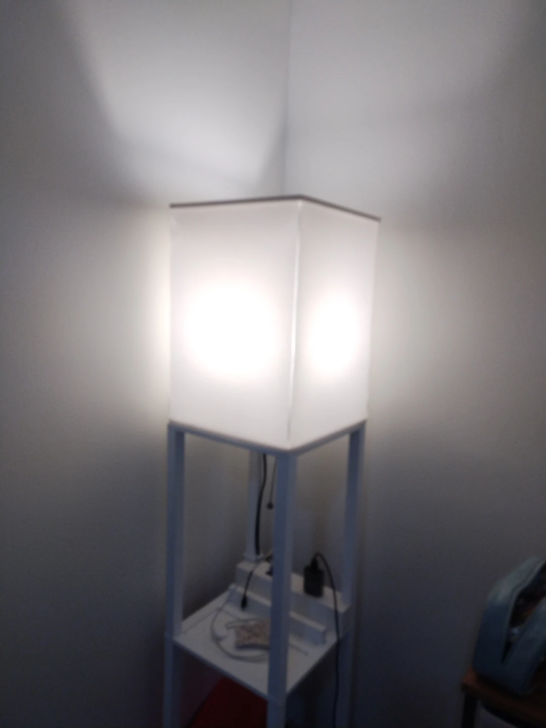 White Square 3 Shade Floor Lamp with 2usb and 1 power point - photo 3