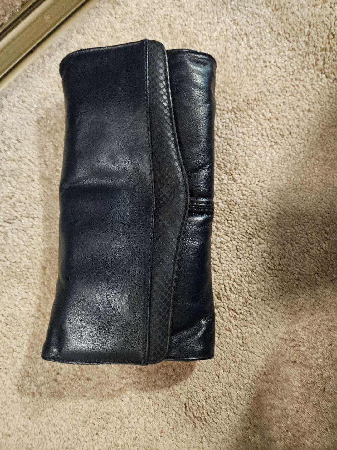 Navy Leather Clutch/Purse Made in Italy - photo 2