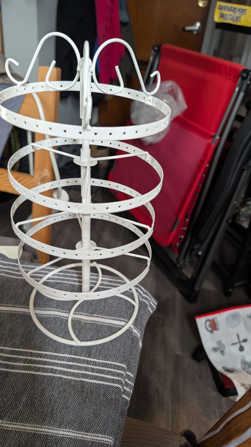 White Rotating Jewelry Organizer Stand