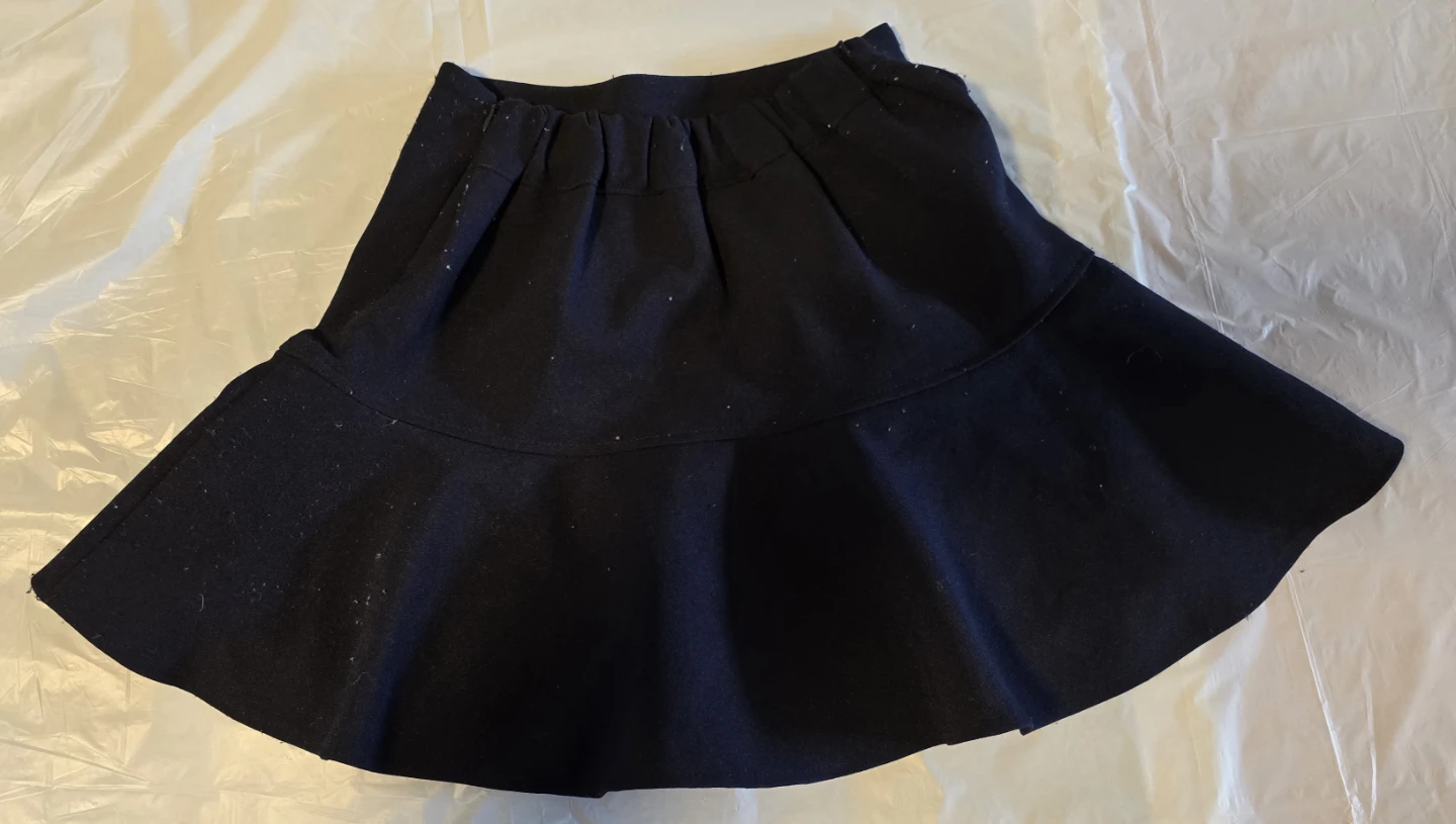 Navy Pleated Skirt with Silky Lining Size Small