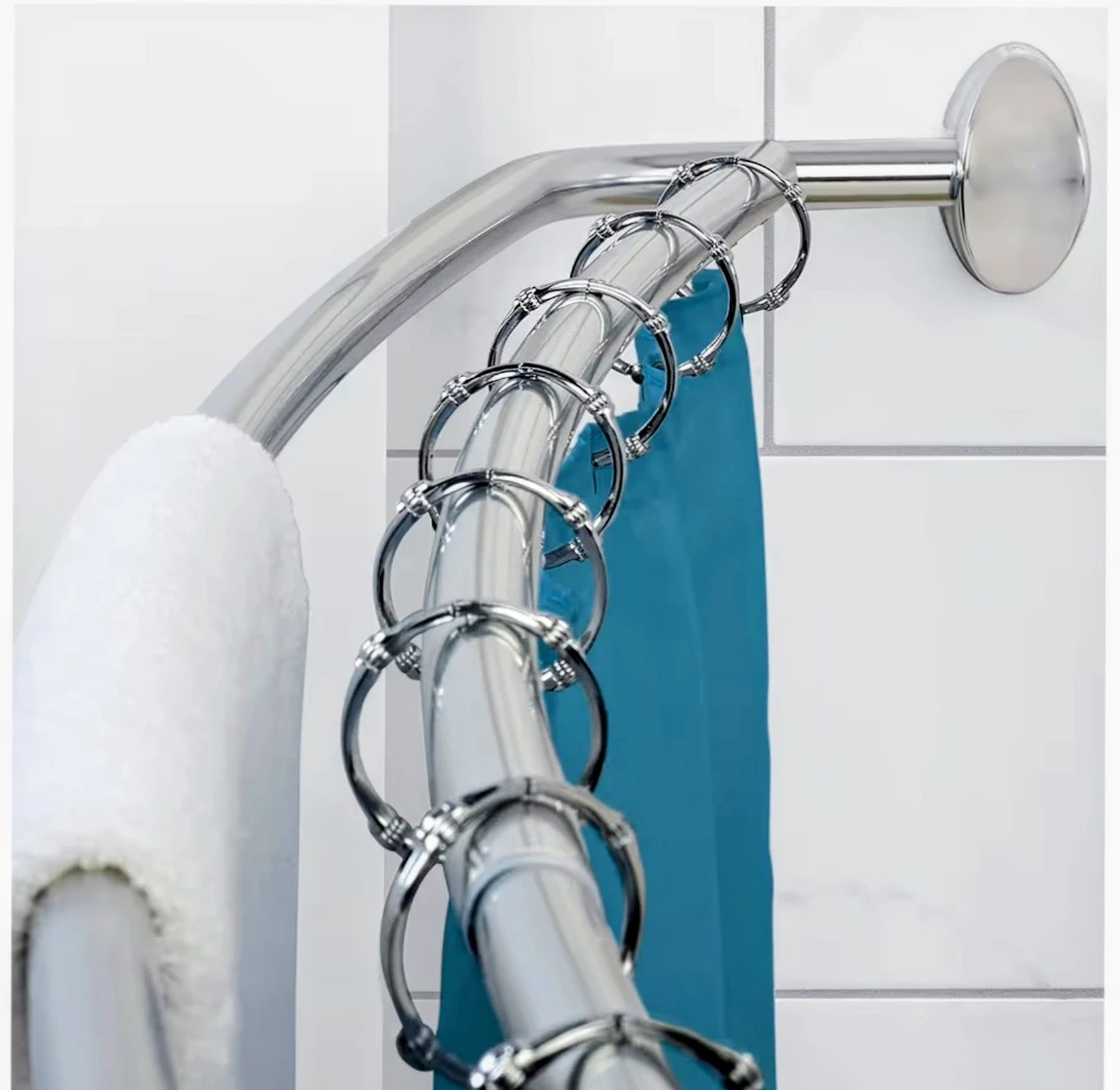 Zenna Home Curved Shower Curtain Rod - Chrome - photo 2