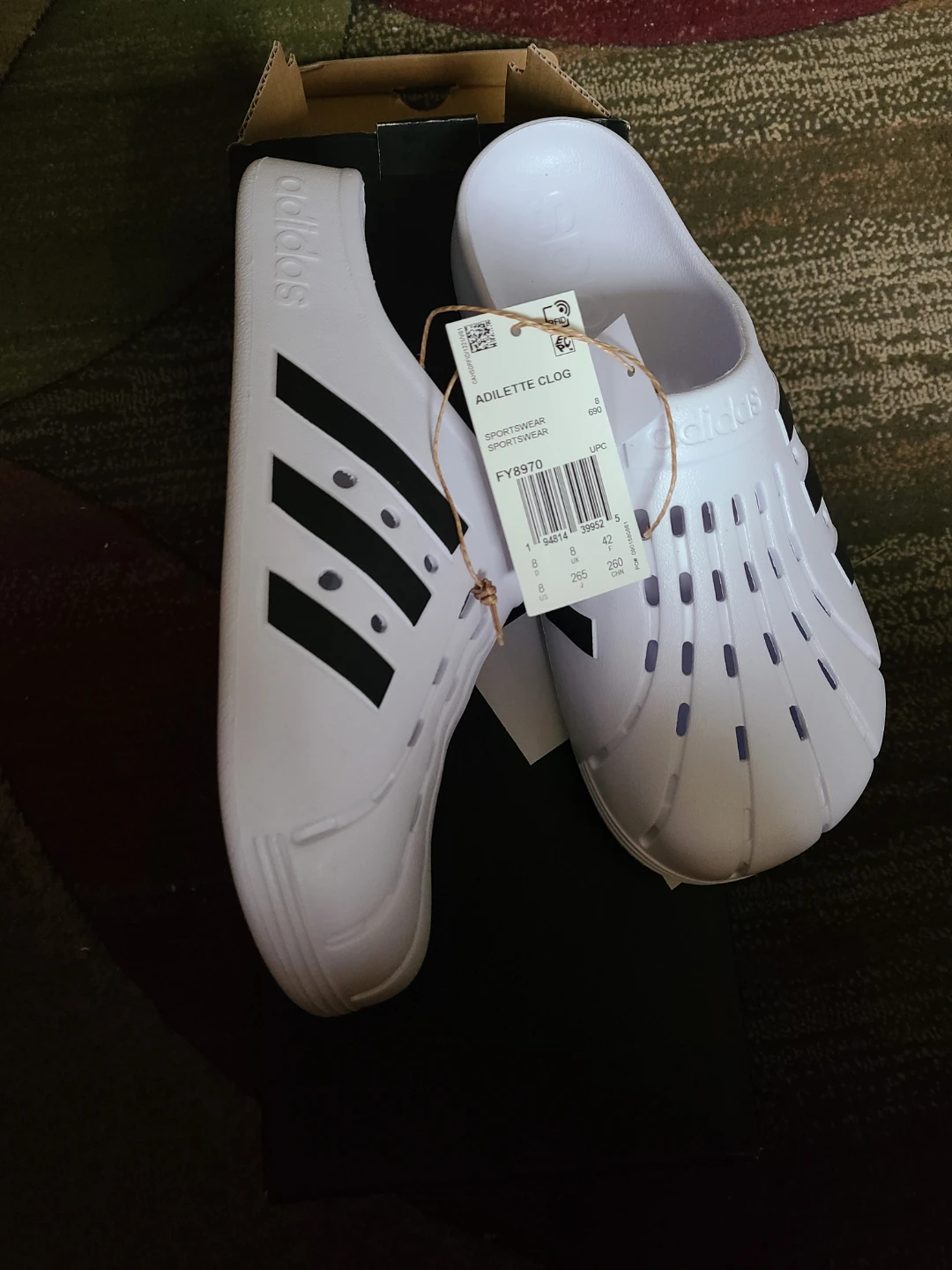 Adidas Adilette Clog White Unisex  Size 8