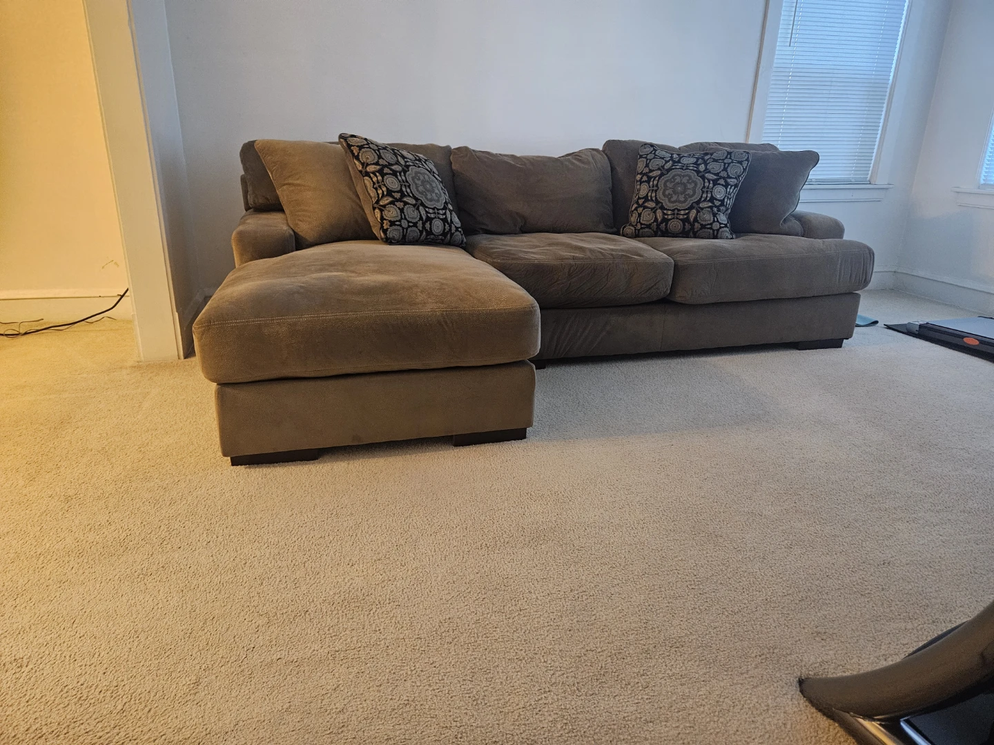Brown Sectional Sofa with Chaise