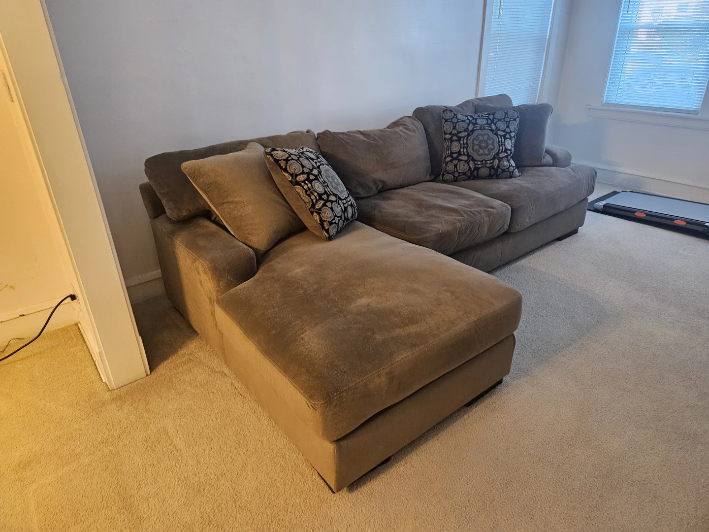 Brown Sectional Sofa with Chaise - photo 2