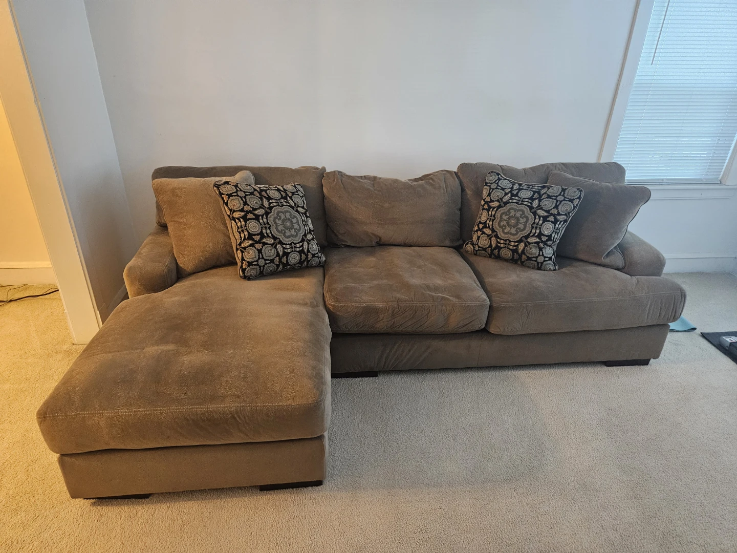 Brown Sectional Sofa with Chaise - photo 3