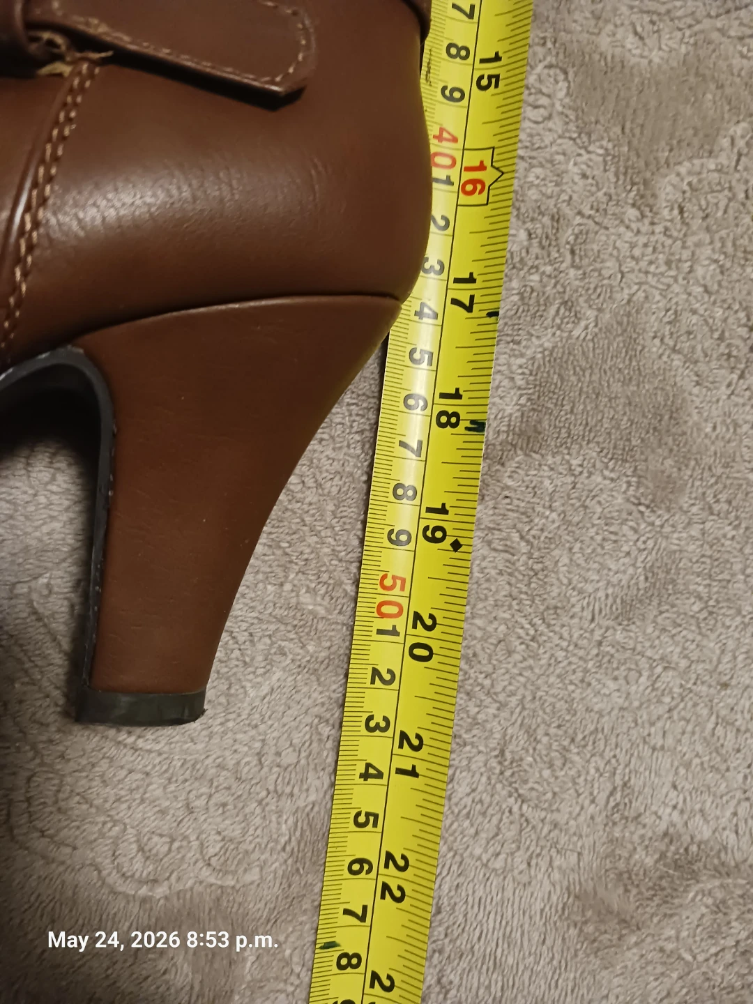 Brown Knee-High Heeled Boots - Size 8.5 - photo 5